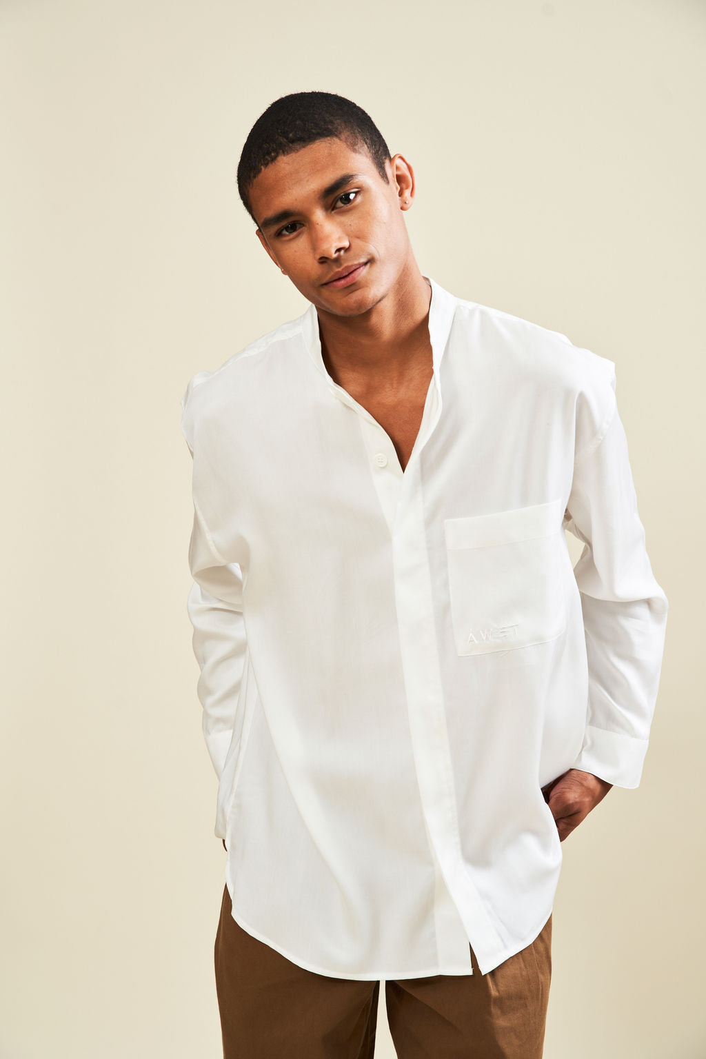 Hewett Banded Collar Shirt