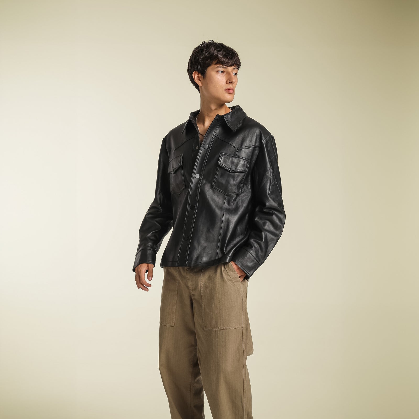 Nahom Leather Shirt