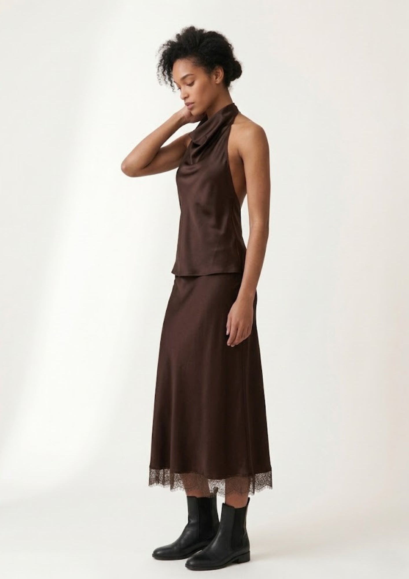 Leonor Draped Silk Halter