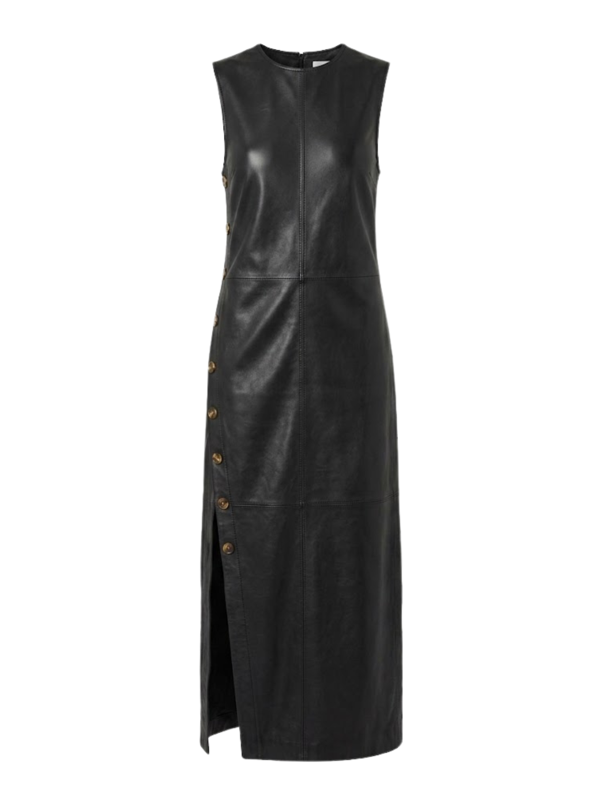Elizabeth Straight Leather Dress - Black