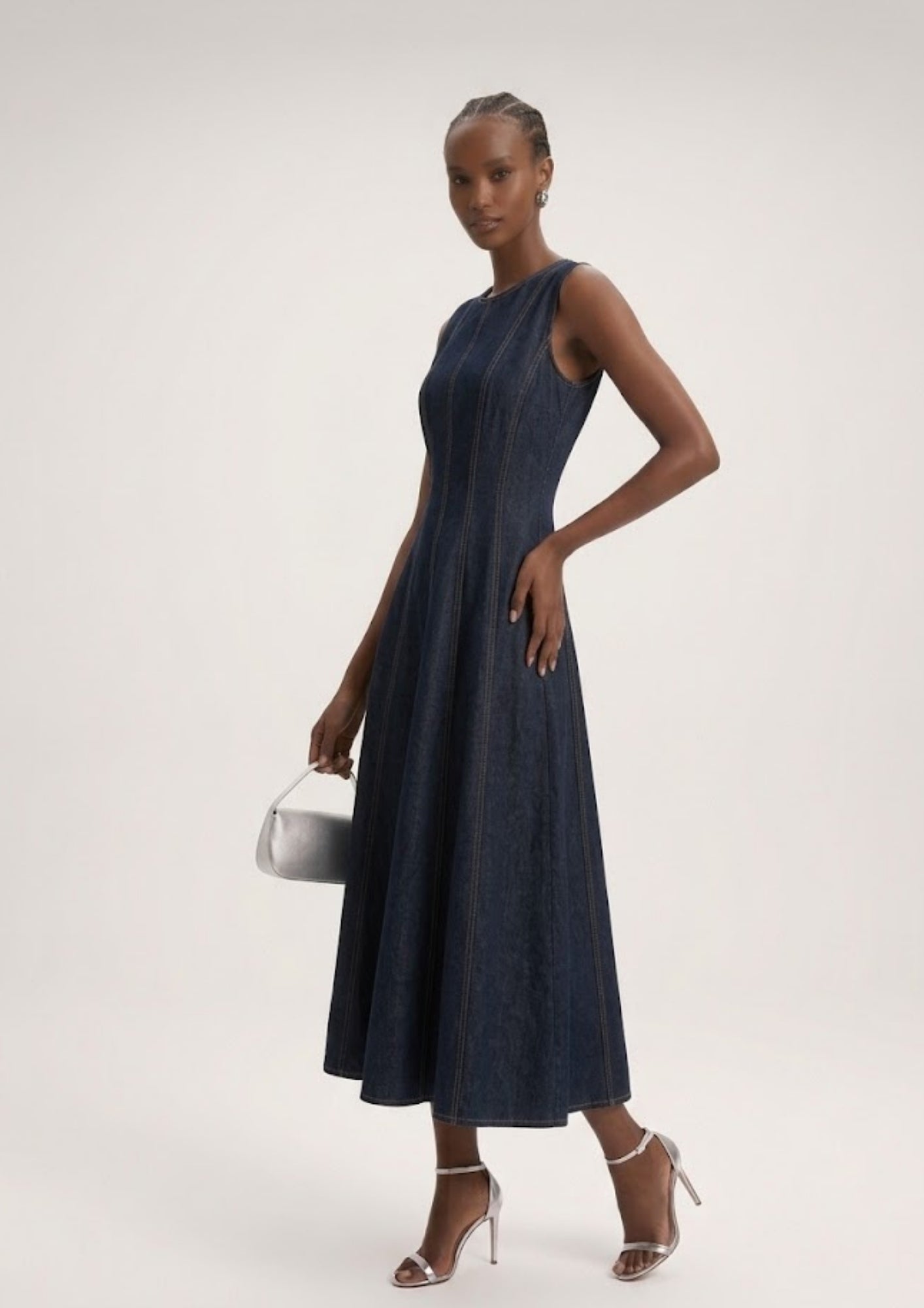 Alison Sleeveless Denim Midi Dress