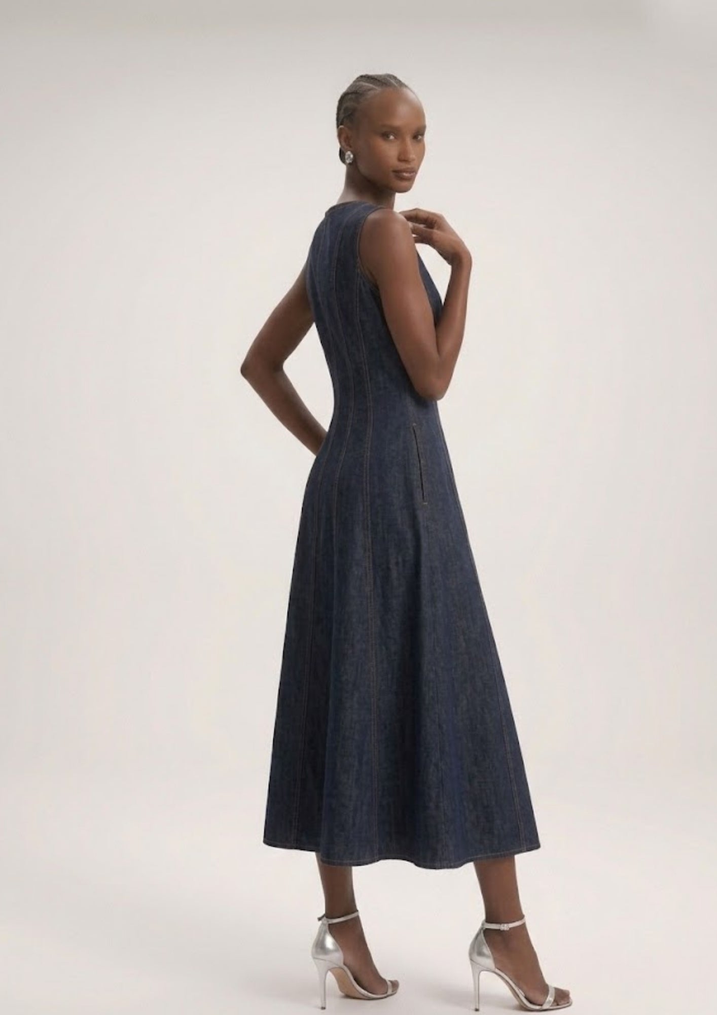 Alison Sleeveless Denim Midi Dress