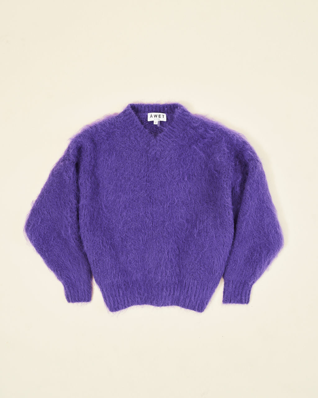 Merino Wool V Neck Purple Sweater