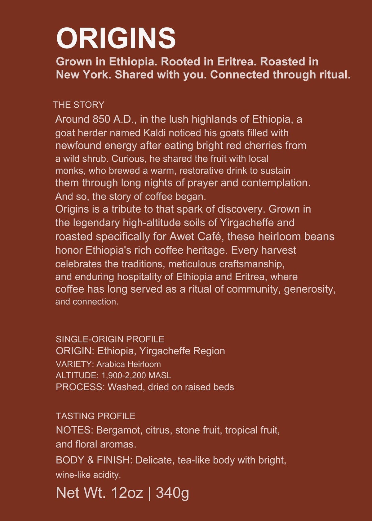 Áwet Origins Coffee