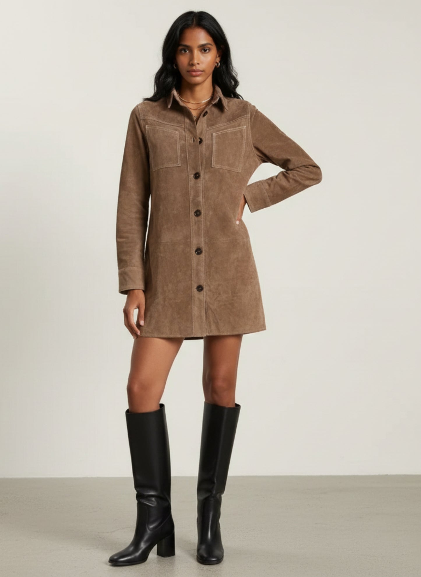 Ife Suede Jacket Dress